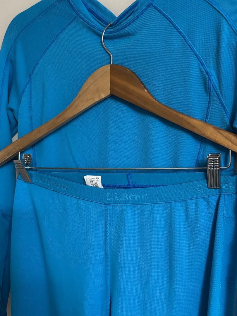 L.L.Bean Womens Blue Midweight Base Layer Crew Top Small XS Petite - Picture 2 of 10